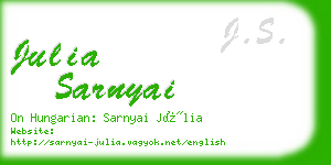 julia sarnyai business card